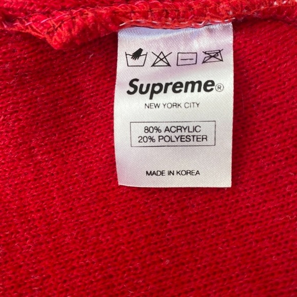 Supreme Red Big Logo Beanie FW14 Knit Hat Rare - Picture 3 of 3